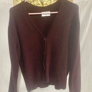 Old Navy Burgundy V-Neck Button Cardigan Sweater